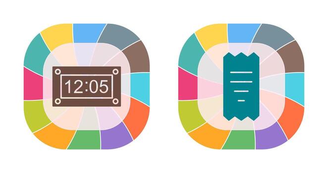 timer and receipt Icon vector