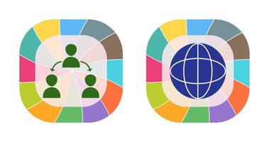 connected user and globe Icon vector