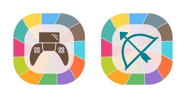 Play Station and Archery Icon vector