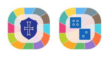 Dice and Shield Icon vector