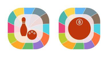 Bowling and Eight Ball Icon vector