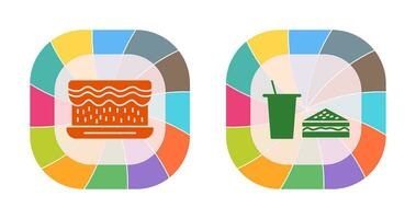 cream cake and lunch bistro Icon vector