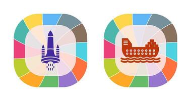 Space Shuttle and Cargo Icon vector