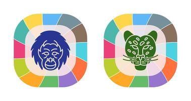 orangután y peligroso icono vector