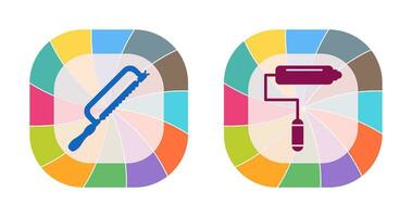 Hacksaw and Paint Roller Icon vector