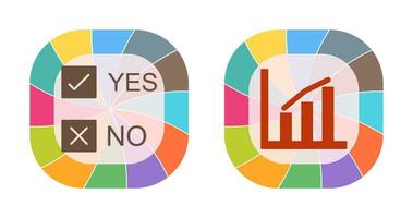 Yes No Option and Statistics Icon vector