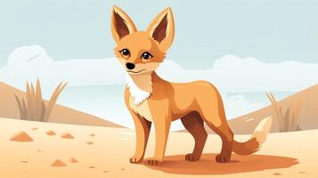 a cute little Jackal in vector style. Generative AI photo