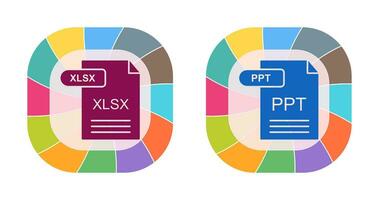 XLSX and PPT Icon vector