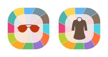 Ladies Shirt and Sunglasses Icon vector