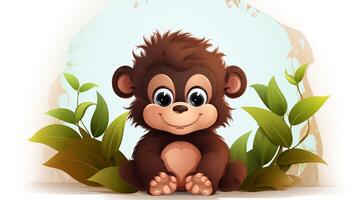 a cute little Gorilla in vector style. Generative AI photo