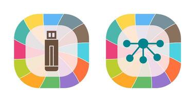 USB Drive and Nodes Icon vector