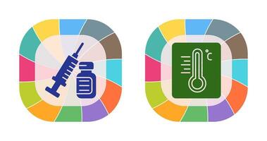 Syringe and Thermoimeter Icon vector