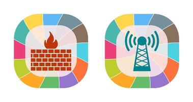 Firewall and Tower Icon vector