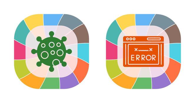virus y error código icono vector