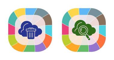 Trash and Magnipying Icon vector