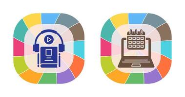 Timetable and Audio Book Icon vector