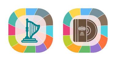 Harp and Vinyl Icon vector