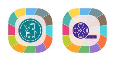 Musical Notes AND Film Reel Icon vector