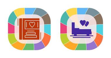 Wedding Album and Honeymoon Icon vector