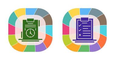 hora administración y Lista de Verificación icono vector
