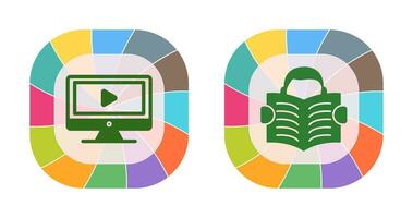 Video Lesson and Reading Icon vector