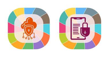 Data Protection and Smart Phone Icon vector