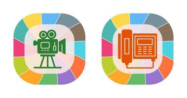 Movie camera and Telephone Icon vector