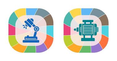 Desk Lamp and ELectric Motor Icon vector