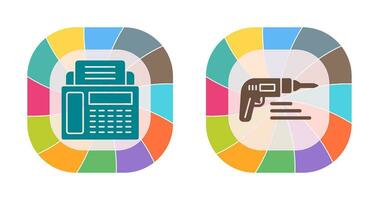 Fax Machine and Drill Icon vector