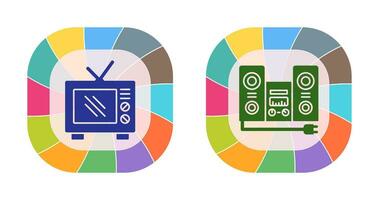 Old TV and Stereo Icon vector