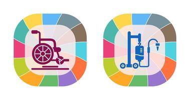 Wheel Chair and Intravenous Icon vector