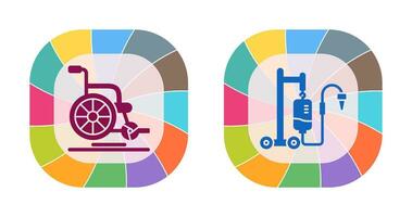 Wheel Chair and Intravenous Icon vector