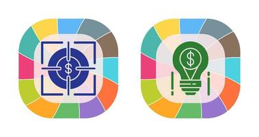 Target and Light Bulb Icon vector