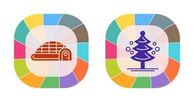 Igloo and Pine Tree Icon vector