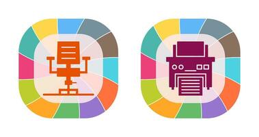 Desk Chair and Printer Icon vector