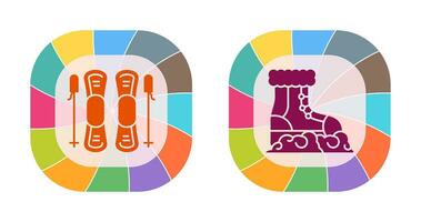 Skills and Snow Boots Icon vector