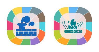 Chimney and Bonfire Icon vector