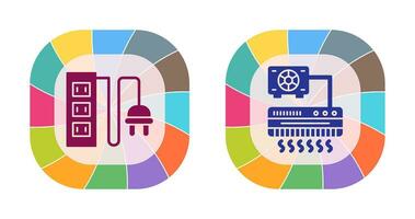 Power Socket and Air Conditioner Icon vector