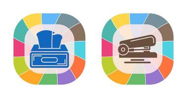 Tissue Box and Stapler Icon vector