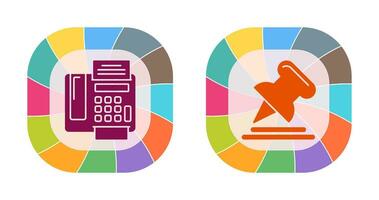 Fax Machine and Pin Icon vector