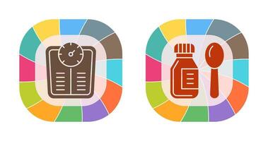 Weight Scale and Syrup Icon vector