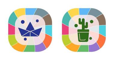 Origami and Cactus Icon vector