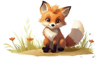 a cute little Fox in vector style. Generative AI photo