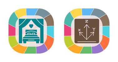 Bed and Axis Icon vector