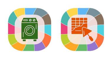 Washing Machine and Plastering Icon vector