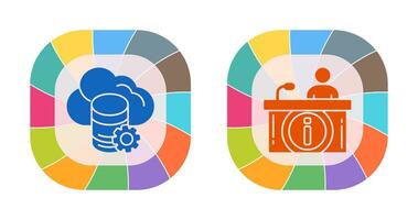 cloud data and information desk Icon vector