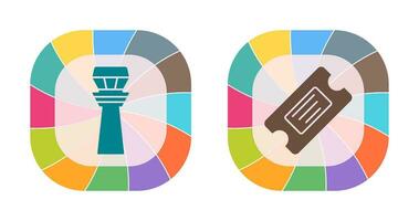 Control Tower and Ticket Icon vector