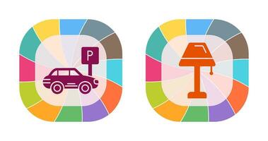 Parking and Lamp Icon vector