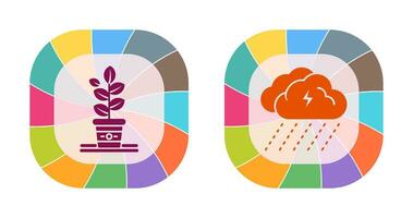 Planting and Rainy Day Icon vector