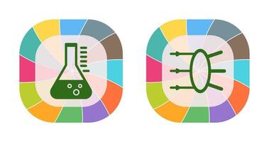 Refraction and beaker Icon vector